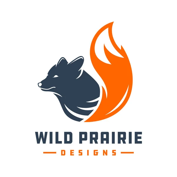 Дикая лиса животных дизайн логотип вашей компании — стоковый вектор