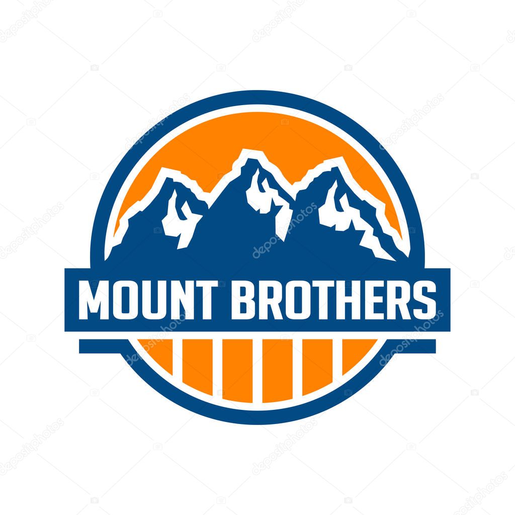 mountain landscape emblem logo design