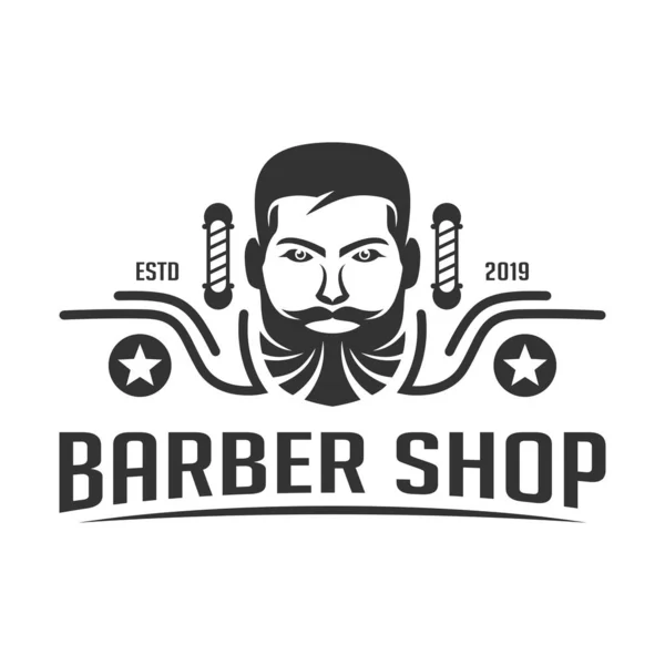 Design de logotipo barbeiro vintage para homens — Vetor de Stock