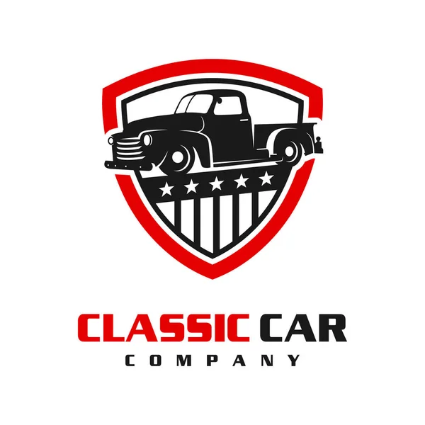 Bouclier voiture classique logo design — Image vectorielle