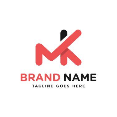 monogram logo tasarım harfi MK
