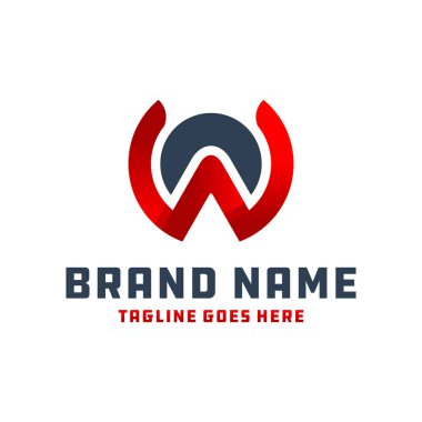 Monogram logo tasarım harfi WA