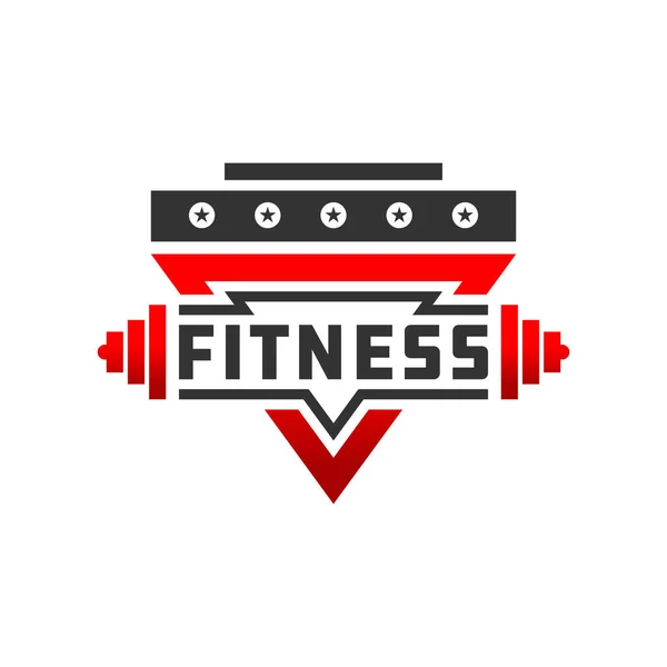 Fitness Odznak Sportovní Logo Design — Stockový vektor