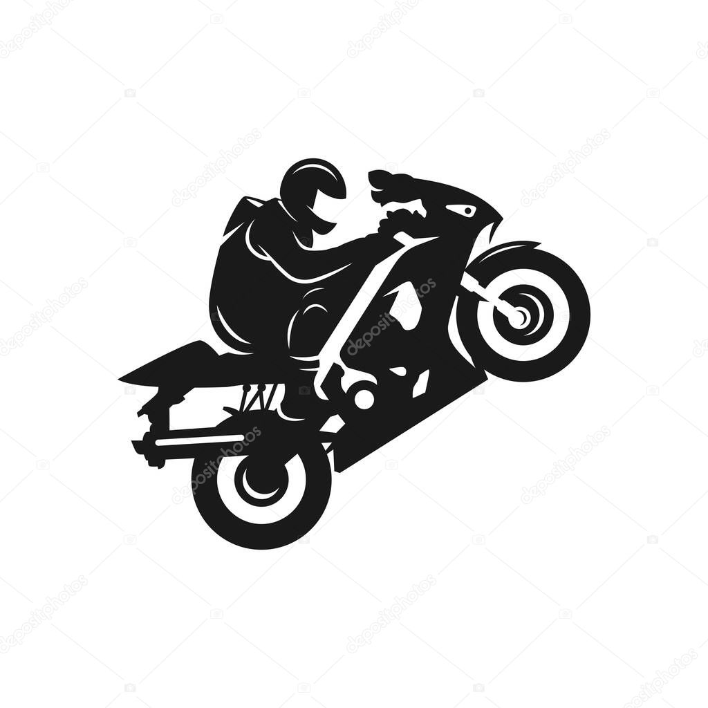 Sports motorcycle silhouette logo design