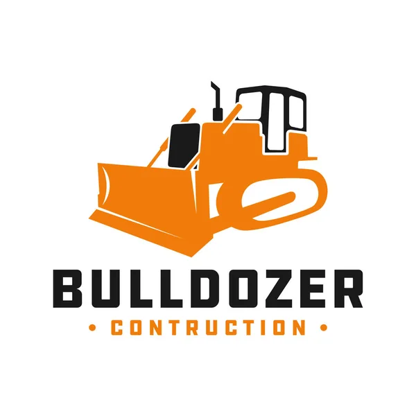 Bulldozer Konstruktion Verktyg Logotyp Design — Stock vektor