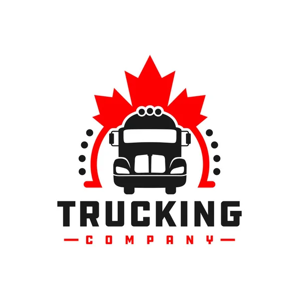 Kanada Doprava Truck Logo Design — Stockový vektor