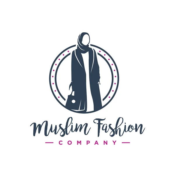 Hijab Logotipo Moda Projetar Sua Empresa —  Vetores de Stock
