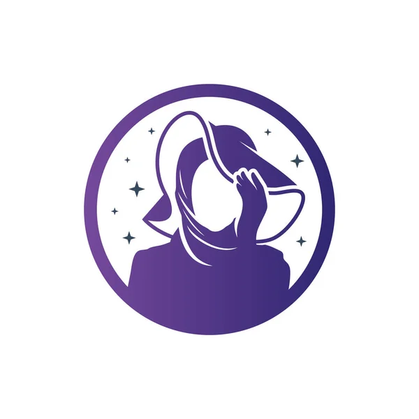 Desain Logo Hijab Muslim - Stok Vektor