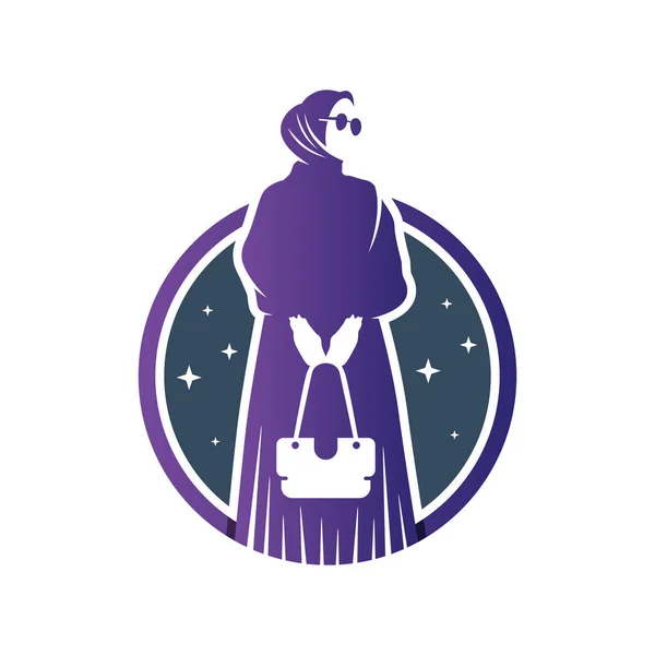 Desain Logo Hijab Muslim - Stok Vektor