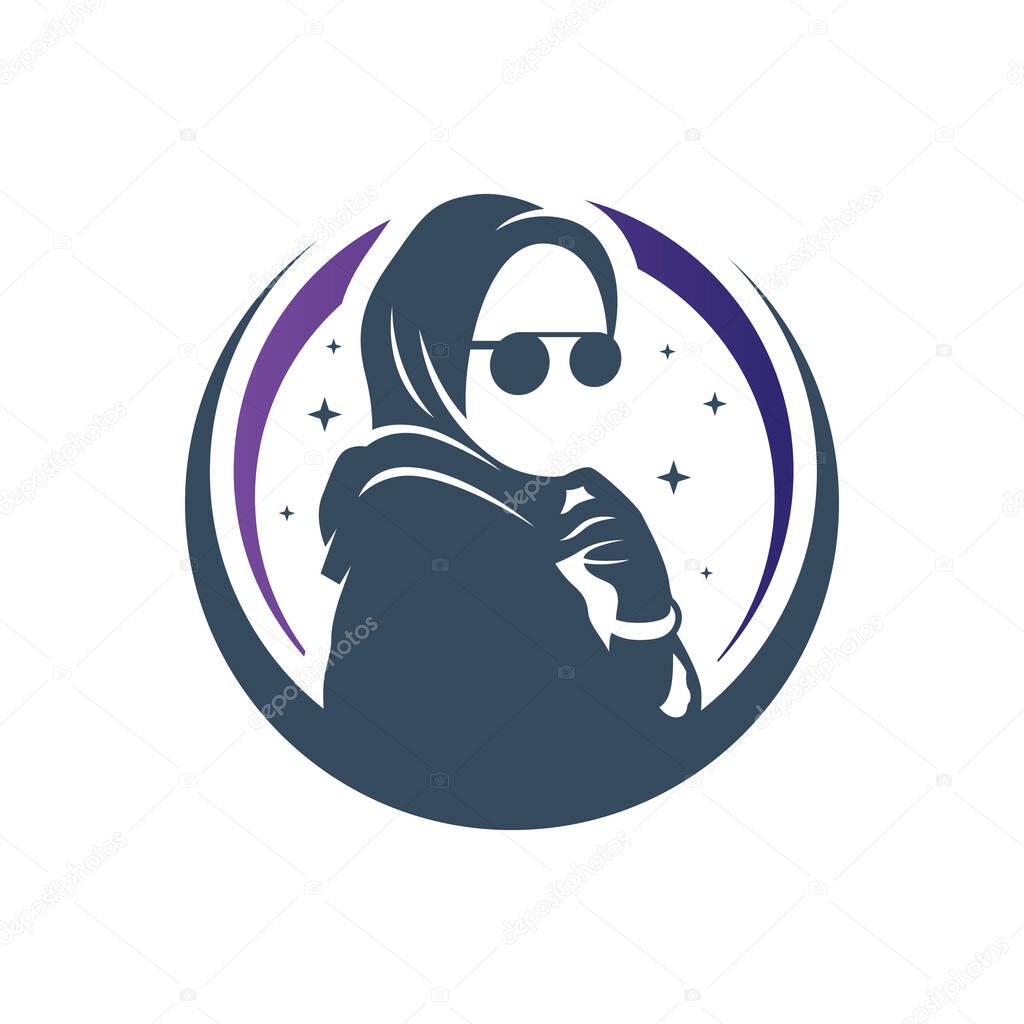 Muslim hijab fashion logo design