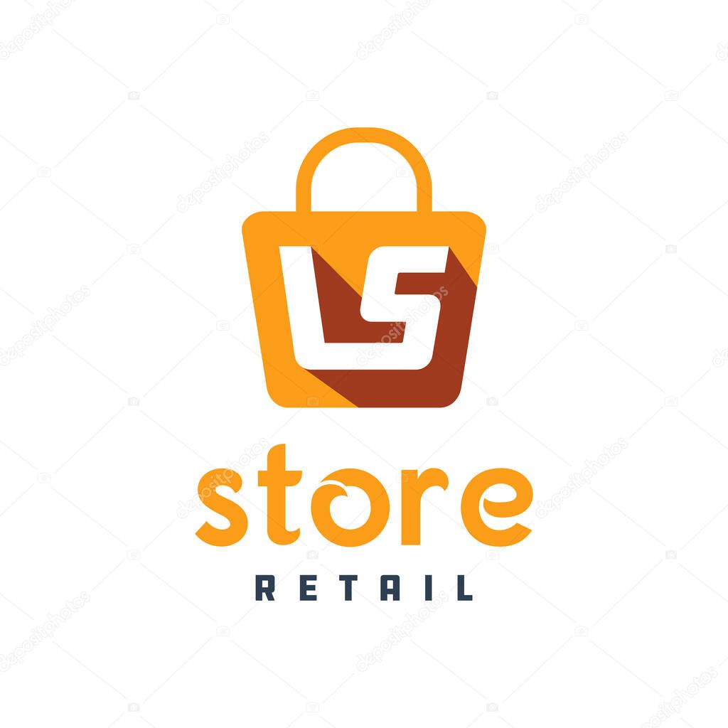 Trolley cart logo design letter LS