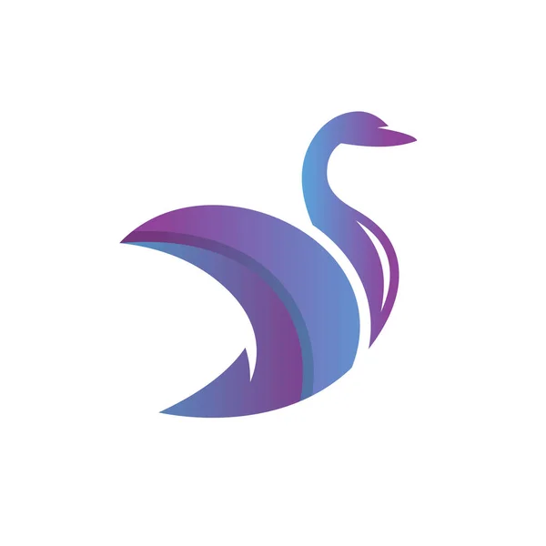 Schwan Tier Modernes Logo Design — Stockvektor
