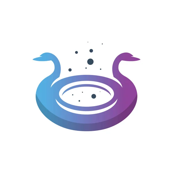 Swan Animal Modern Logo Design — Stock Vector