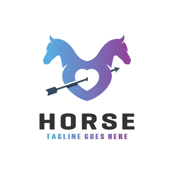 Cavallo Amanti Del Design Logo Moderno — Vettoriale Stock