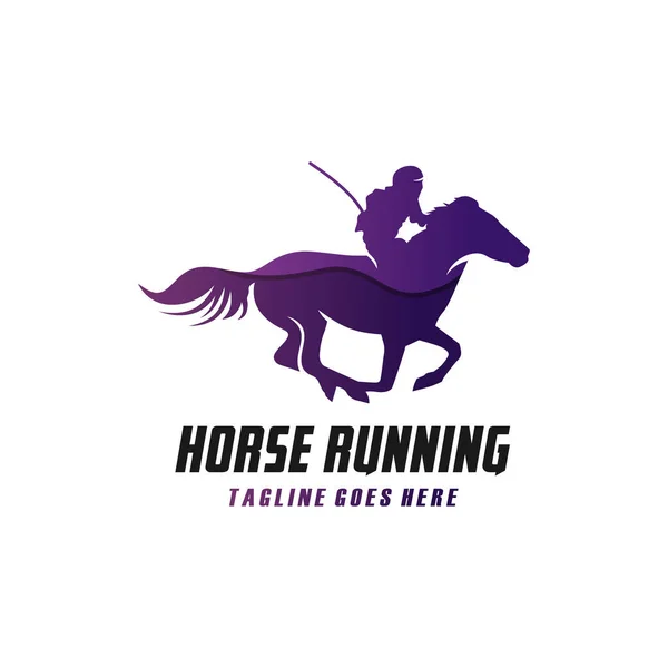 Diseño Moderno Del Logotipo Del Caballo Corriendo — Vector de stock