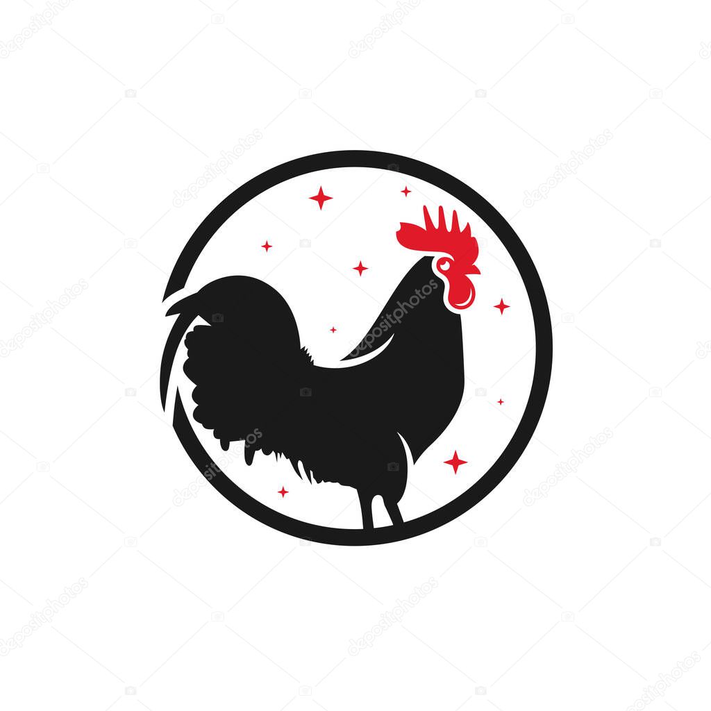 Modern chicken livestock logo design