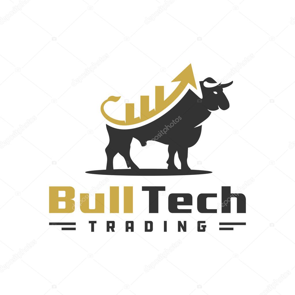 Modern investment bull logo design