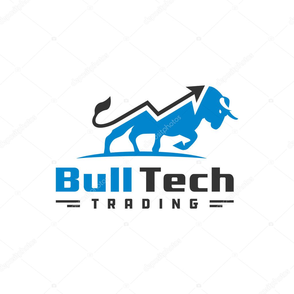 Modern investment bull logo design