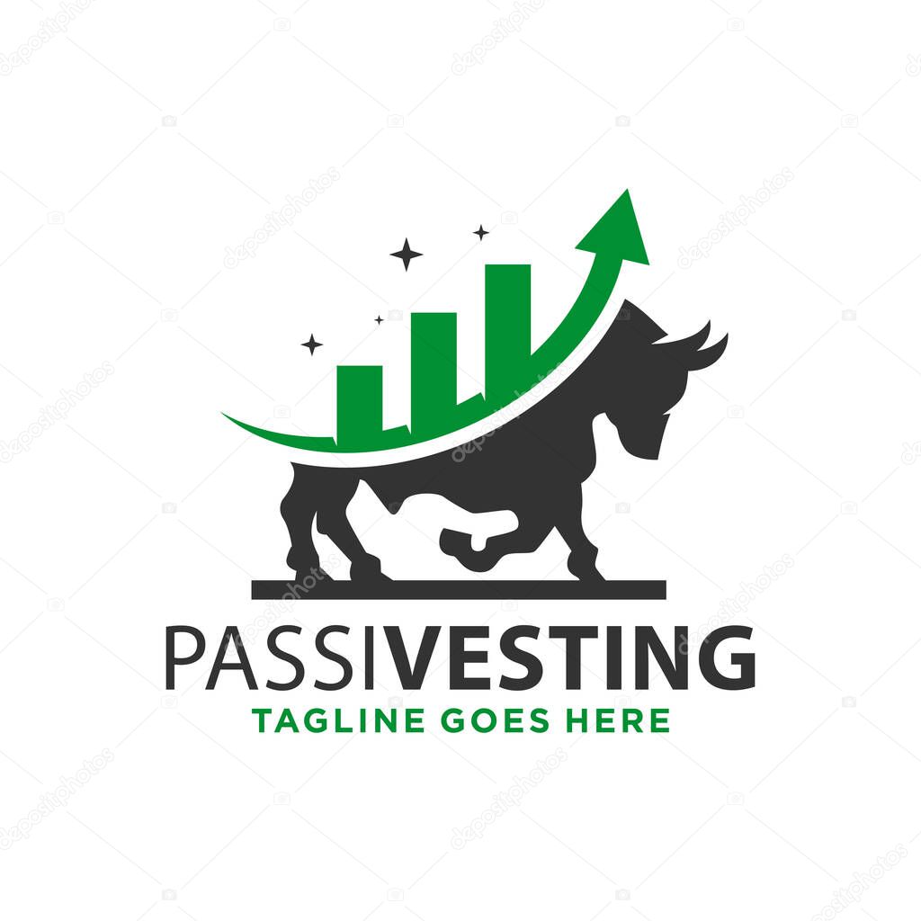 Modern investment bull logo design