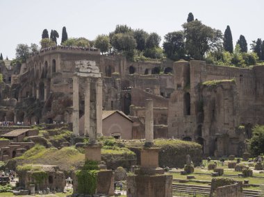 24 Nisan 2018, Forum Romanum, Fori romani, antik şehir, Roma, Roma Palatino hill yakınındaki antik sitesi