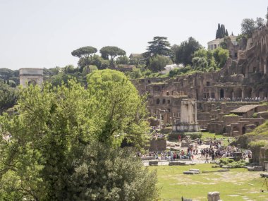 24 Nisan 2018, Forum Romanum, Fori romani, antik şehir, Roma, Roma Palatino hill yakınındaki antik sitesi