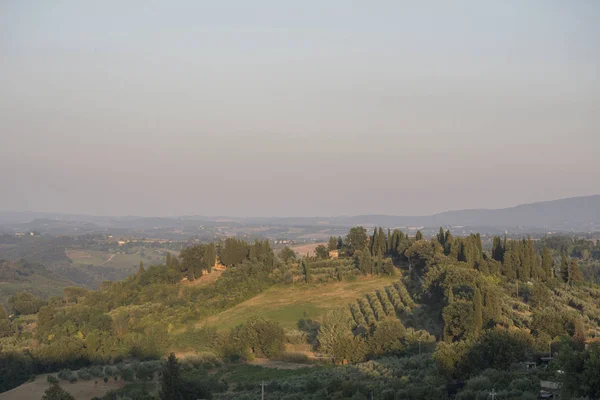 2018 Ιούλιος Πόλη Του San Gimignano Τοσκάνη Πολύ Τουριστική Και — Φωτογραφία Αρχείου