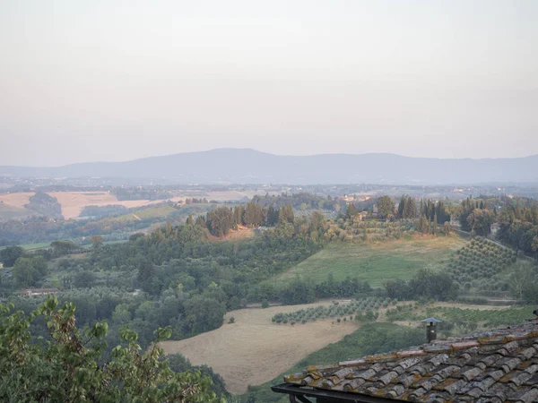 2018 Ιούλιος Πόλη Του San Gimignano Τοσκάνη Πολύ Τουριστική Και — Φωτογραφία Αρχείου