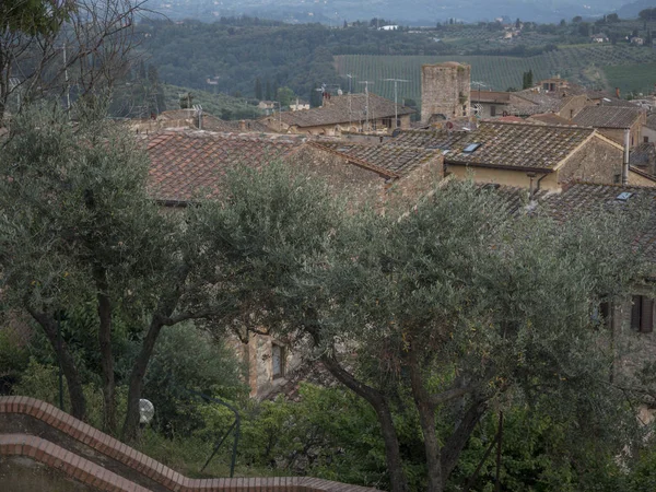 2018 Julio Ciudad San Gimignano Toscana Lugar Muy Turístico Famoso —  Fotos de Stock