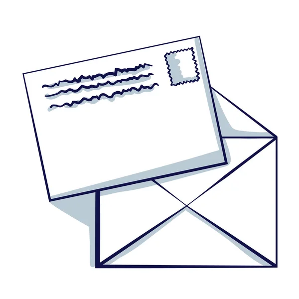 Simboli Ricevere Mail Aprire Buste Leggere Messaggi Illustrazione Vettoriale Del — Vettoriale Stock