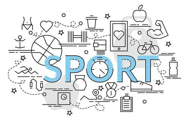 스포츠에 다채로운 디자인 개념입니다 Infographic 창의적인 제품을 만들기의 아이디어입니다 웹사이트 — 스톡 벡터