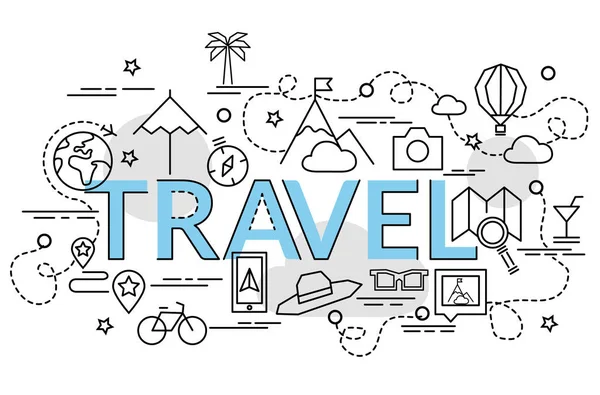 Düz renkli tasarım konsepti için seyahat etmek. Infographic yaratıcı ürünler yapma fikri. Şablon Web sitesi afiş, el ilanı ve poster.