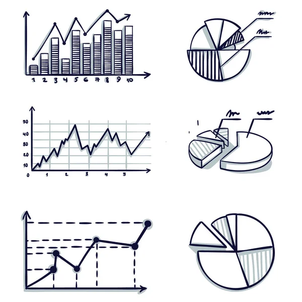 Trendy Hand Drawn Vector Bar Graph Coordinate Design Doodle Cartoon — Stock Vector