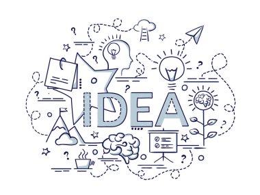 Tasarım konsepti için fikir. Infographic yaratıcı ürünler yapma fikri