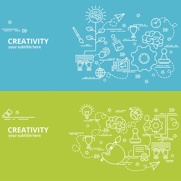 Concepção Design Colorido Plano Para Criatividade Ideia Infográfica Fazer Produtos —  Vetores de Stock