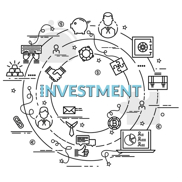 Concepto Diseño Plano Colorido Para Inversión Idea Infográfica Hacer Productos — Archivo Imágenes Vectoriales