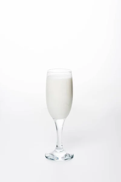 Close Shot Fresh Milk Wineglass White Surface — Free Stock Photo