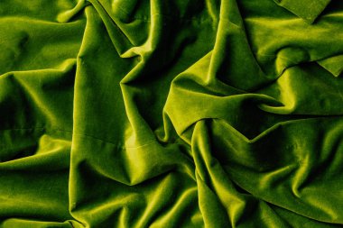yeşil kadife Tekstil arka plan olarak üstten görünüm