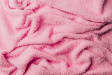 arka plan olarak pembe terry yumuşak Tekstil üstten görünüm 