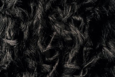 top view of furry black textile as background  clipart