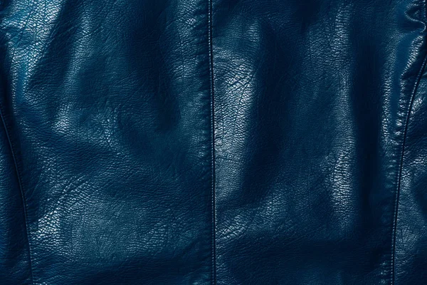 Elevated View Dark Blue Leather Shiny Textile Background — Stock Photo, Image