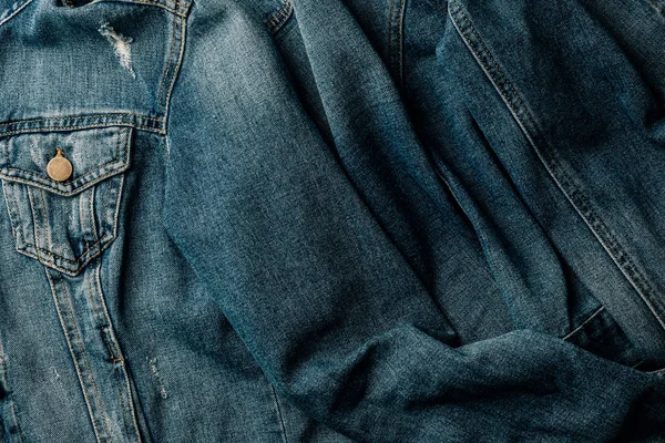 Верхний Вид Джинсовой Куртки Качестве Фона — стоковое фото