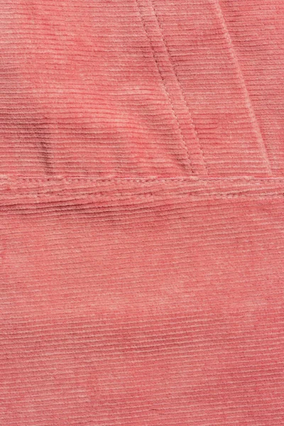 Elevated View Pink Corduroy Textile Background — Stock Photo, Image