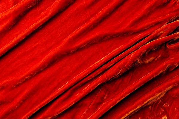 Vista superior del tejido de terciopelo rojo como fondo - foto de stock