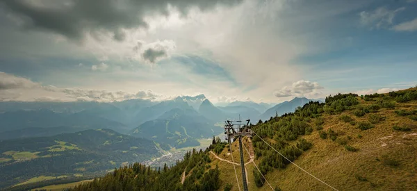 Mountain Panorama Cloudy Weather Garmisch Partenkirchen — Stock Photo, Image