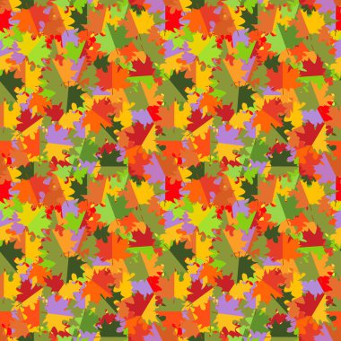Seamless modeli sonbahar akçaağaç yaprakları, düz stil çizgi film.