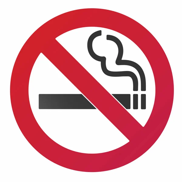 禁煙の標識 白い背景のベクトル図に分離記号アイコンを禁じられています 黒タバコと白い背景で隔離の煙 Prohobition グラデーション バージョン フラットなデザイン — ストックベクタ