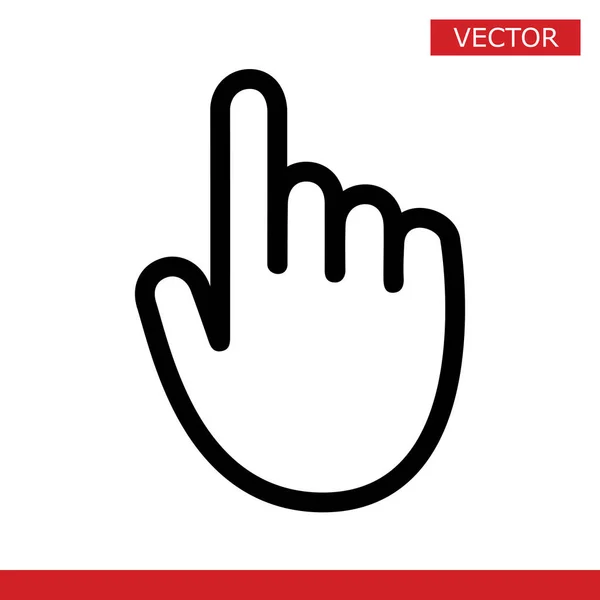 Weißer Moderner Handcursor Mit Abgerundeten Ecken Zeiger Symbol Vektor Illustration — Stockvektor