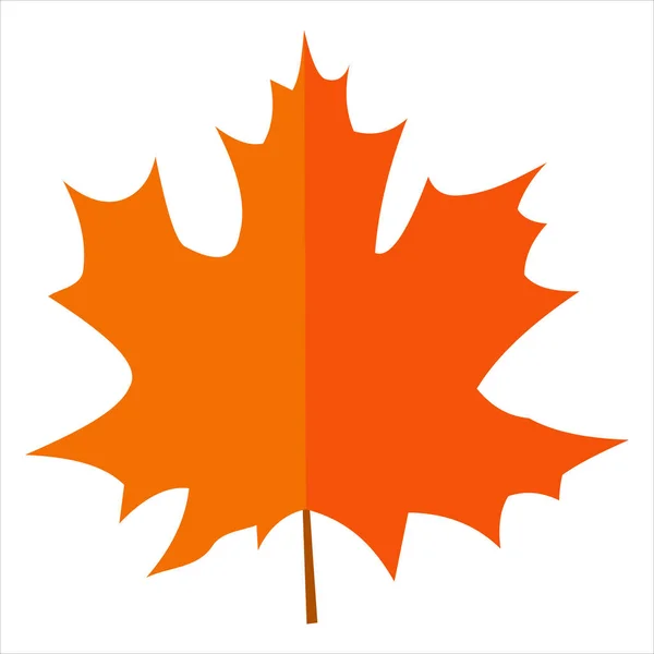 Narancssárga Sötét Narancssárga Vektor Juharlevél Elszigetelt Fehér Background — Stock Vector