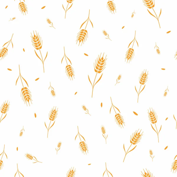 Seamless Pattern Whole Grain Seeds Organic Natural Background Isolated White — Stock Vector