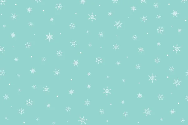 Kerstkaart Sneeuwvlokken Vallende Witte Sneeuw Achtergrond Vectorillustratie Vrolijk Kerstfeest Gelukkig — Stockvector